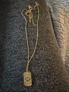Gold Evil Eye Pendant Necklace for Women
